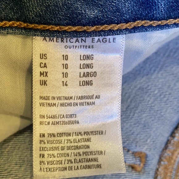 AMERICAN EAGLE women’s JEANS. SIZE 10 LONG. - Picture 3 of 15